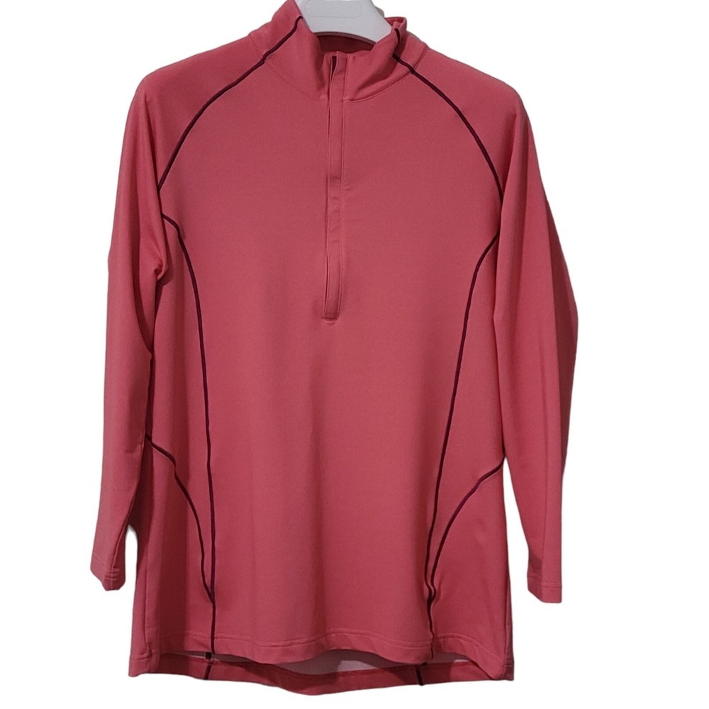 Peter Millar Half Zip Pullover Shirt XL Salmon Raglan Sleeve Stretch Lightweight